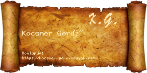 Kocsner Gerő névjegykártya